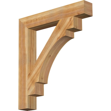 Ekena Millwork Merced Block Rough Sawn Bracket, Western Red Cedar, 6"W x 40"D x 44"H BKT06X40X44MRC05RWR